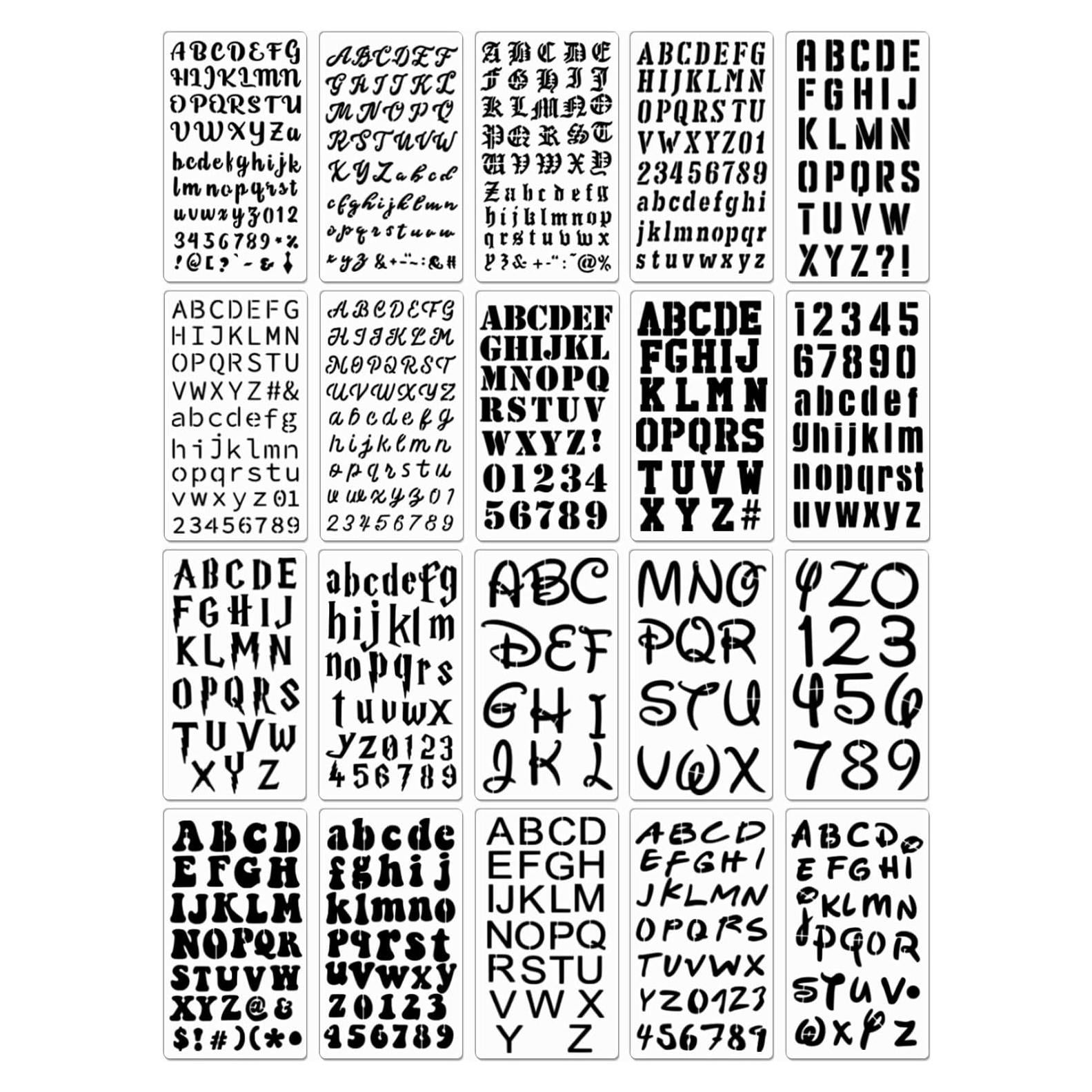 20 Plantillas de Letras Reutilizables Boqon para Pintar