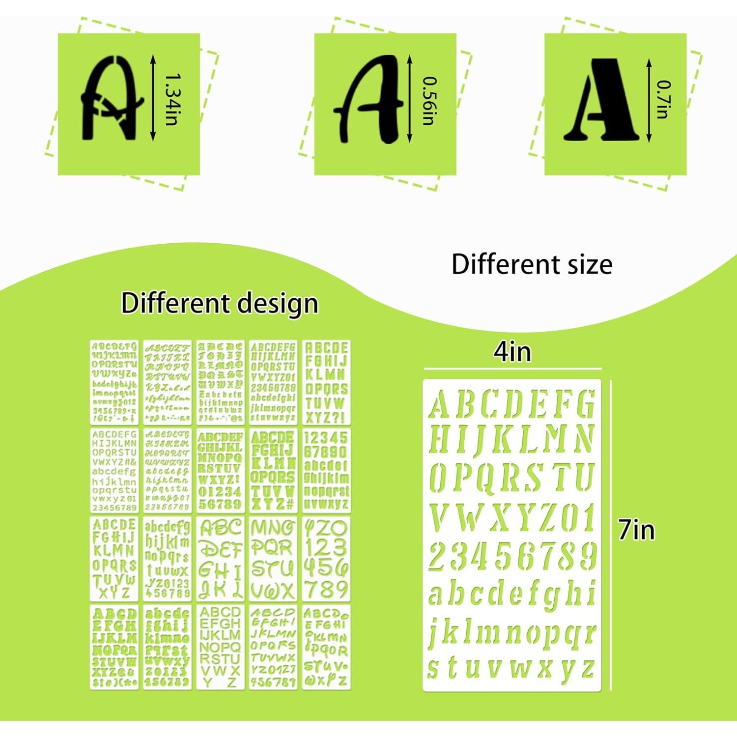 20 Plantillas de Letras Reutilizables Boqon para Pintar