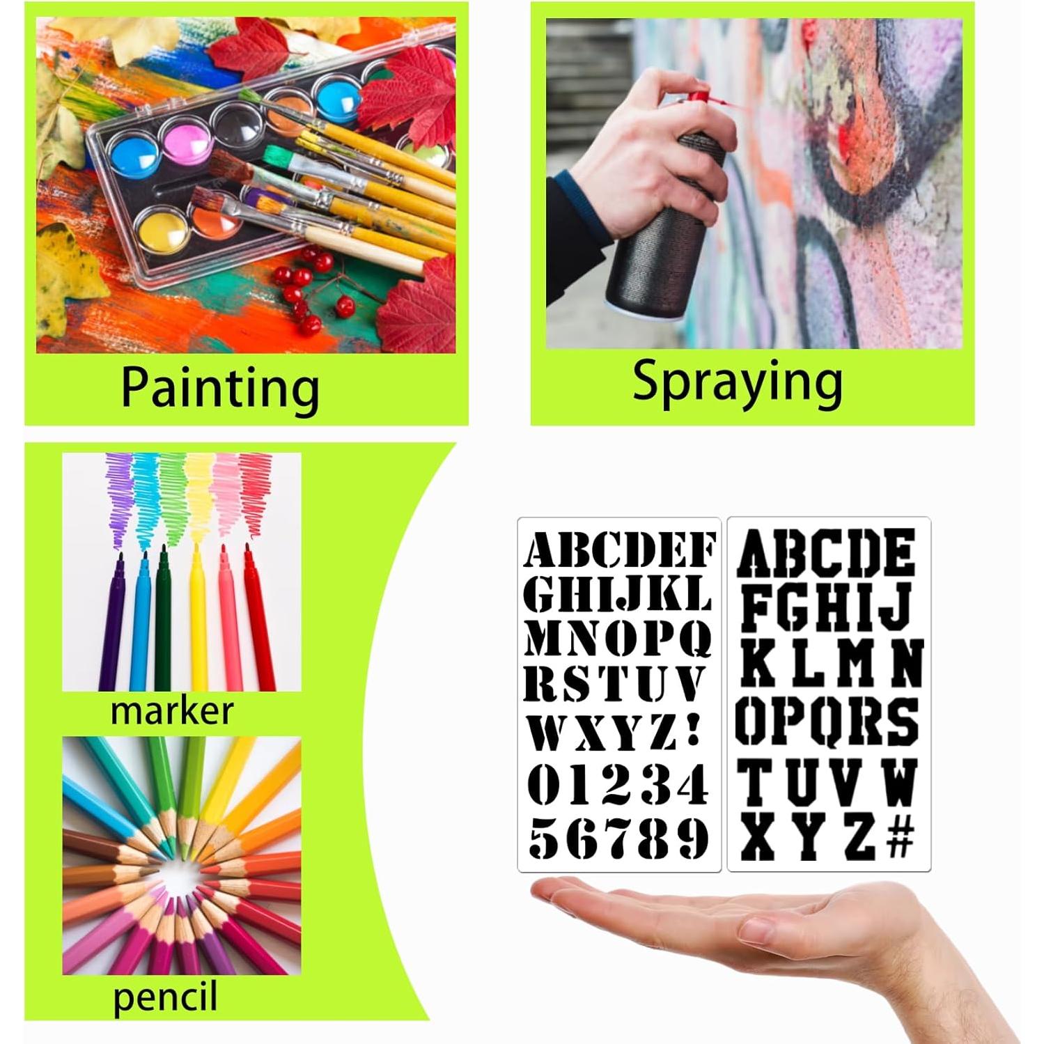 20 Plantillas de Letras Reutilizables Boqon para Pintar