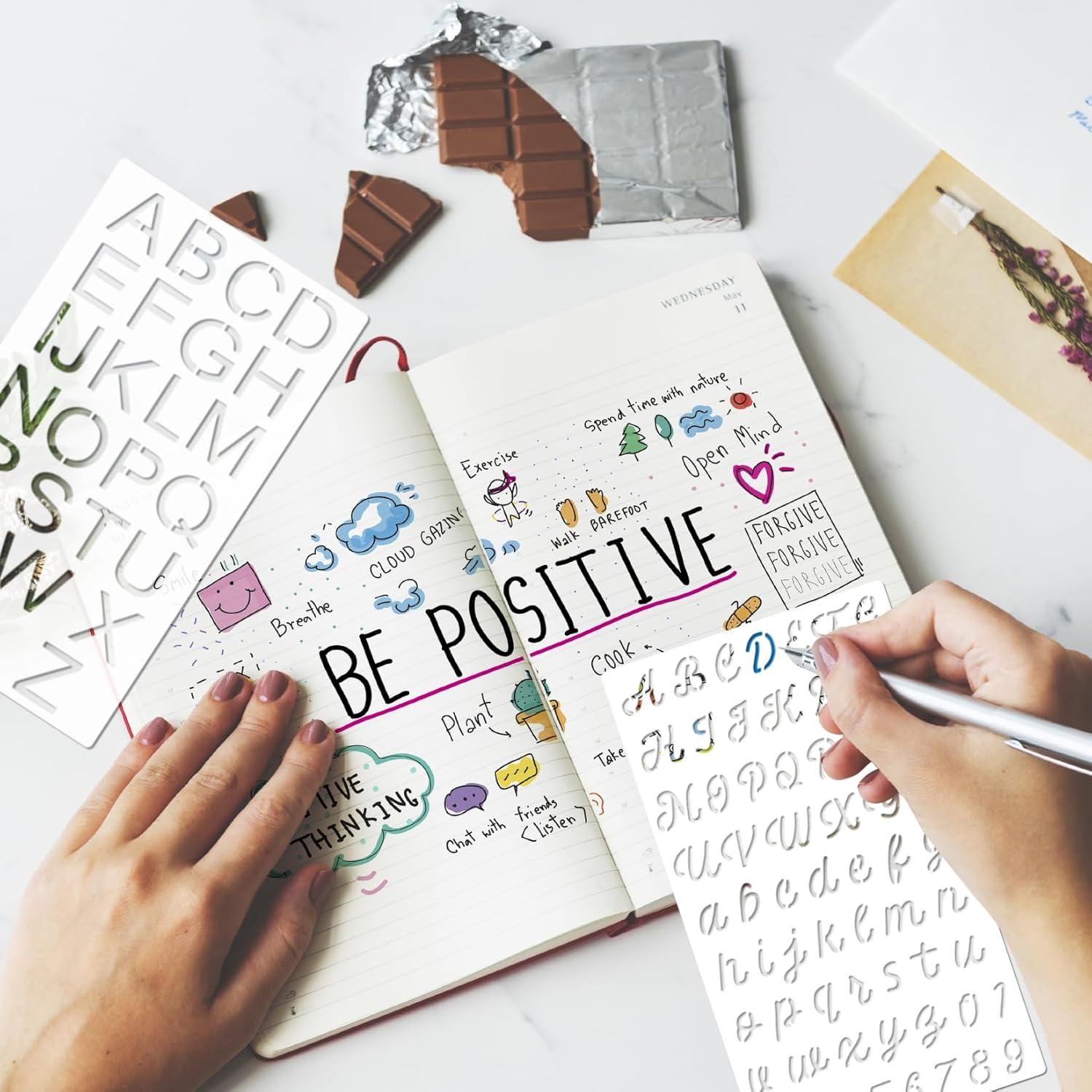 20 Plantillas de Letras Reutilizables Boqon para Pintar