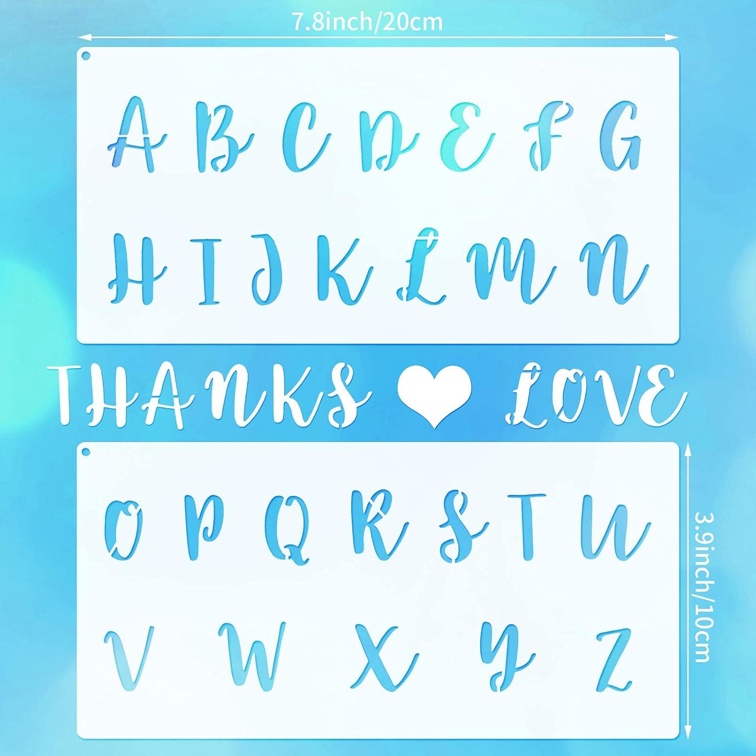 Plantillas reutilizables de letras y números Zonon 20x10 cm