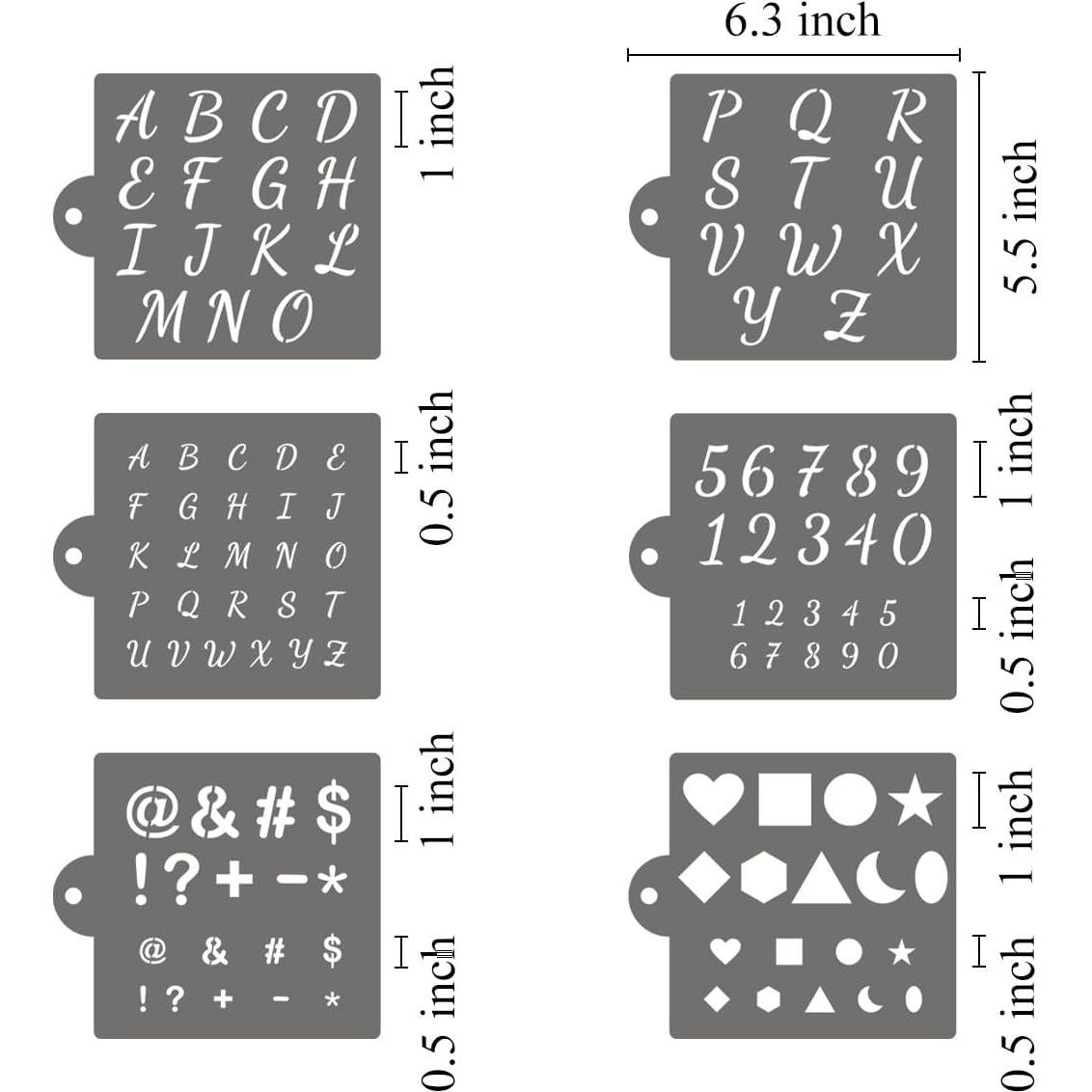 Plantillas de Letras y Números XANGEY - 22 Piezas 16x14 cm