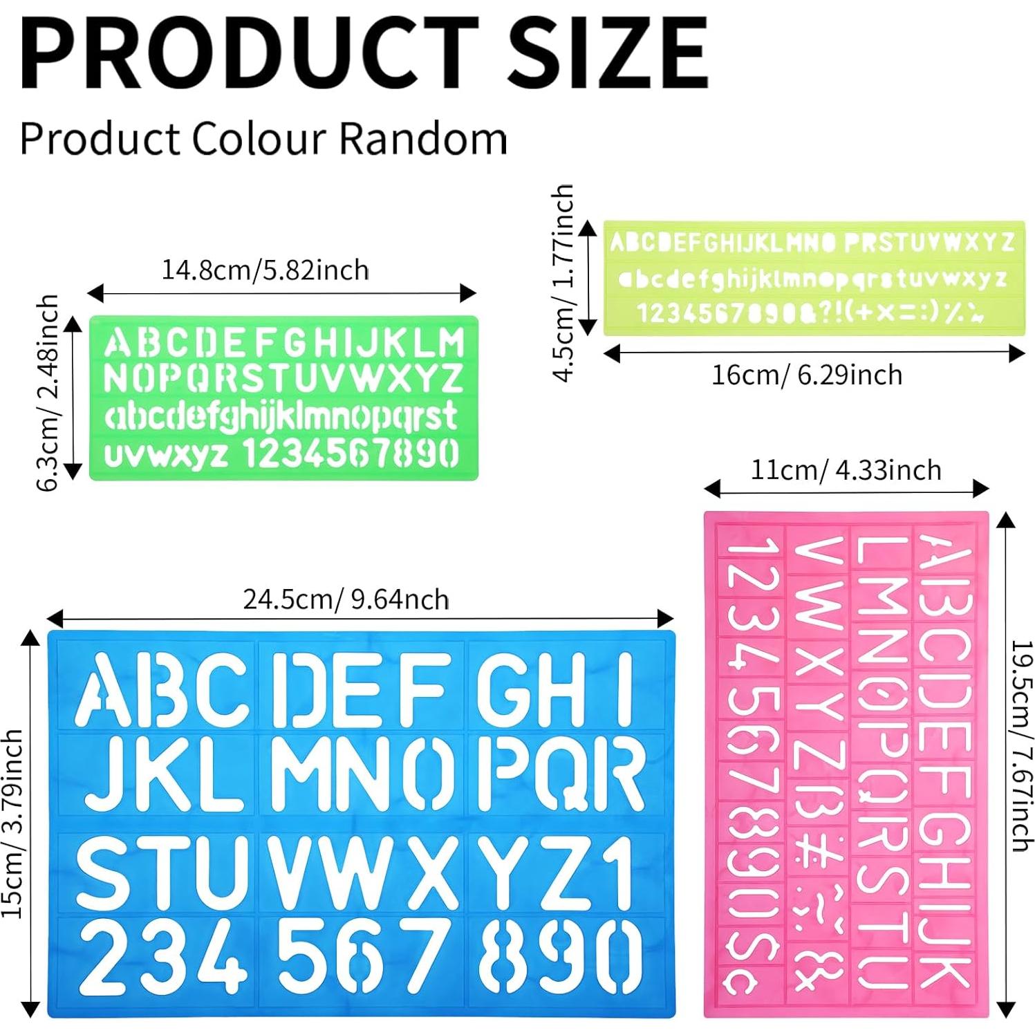 Juego de Plantillas de Letras y Números Molain - 4 Piezas