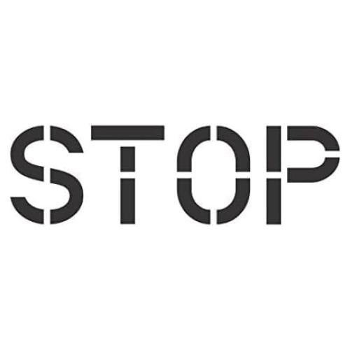 Stop Stencil with 24 inch Letters .118 Thick for Road Markings and Parking Lots Durable Bendable and Reusable One Piece Plastic Template for Hotels Roadways and Black Tops by Marketing Holders