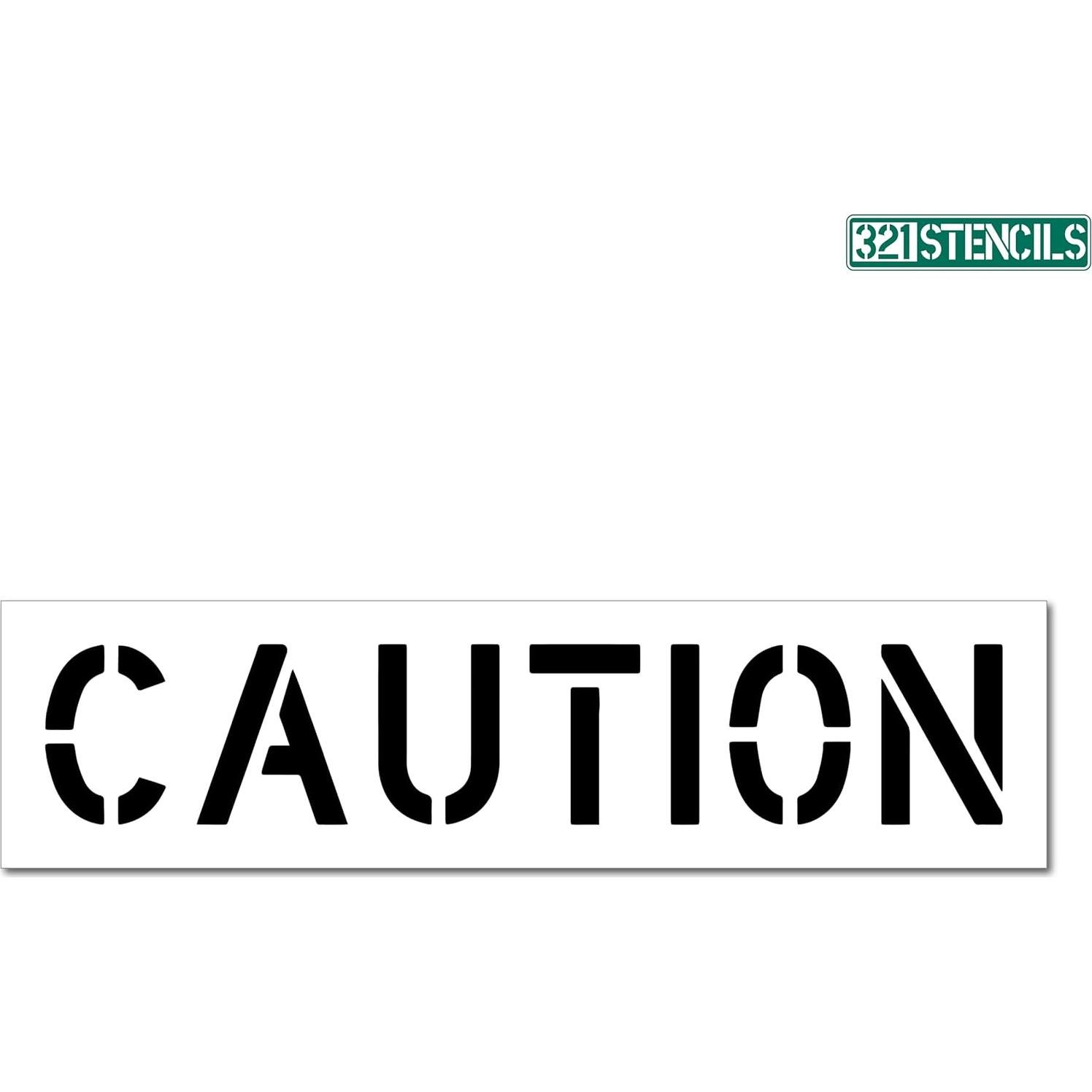 Caution Stencil with 8" Letters Flexible and Reusable Plastic .060" Thick Paintable One Piece Easy to Clean Template for Parking Garages Bars and Restaurants by Marketing Holders