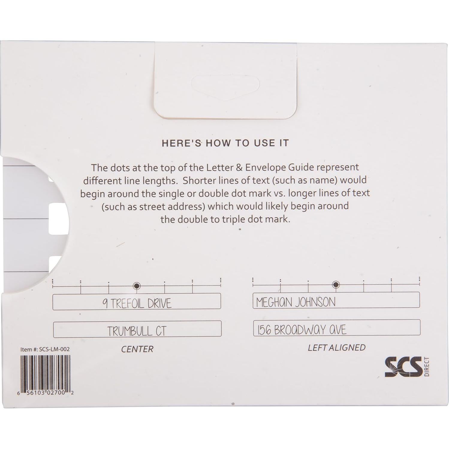 Plantilla de Regla SCS Direct para Direccionamiento de Sobres - 5 Paquete - 12.7 cm x 10.2 cm