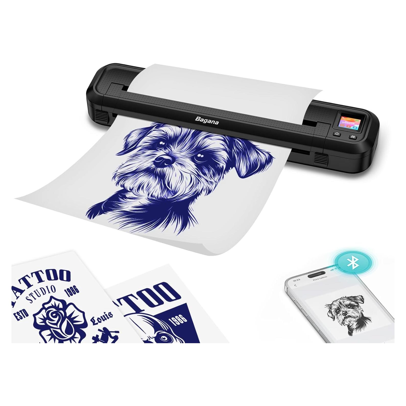 Impresora de Plantillas de Tatuaje Bagana M500 Inalámbrica A4