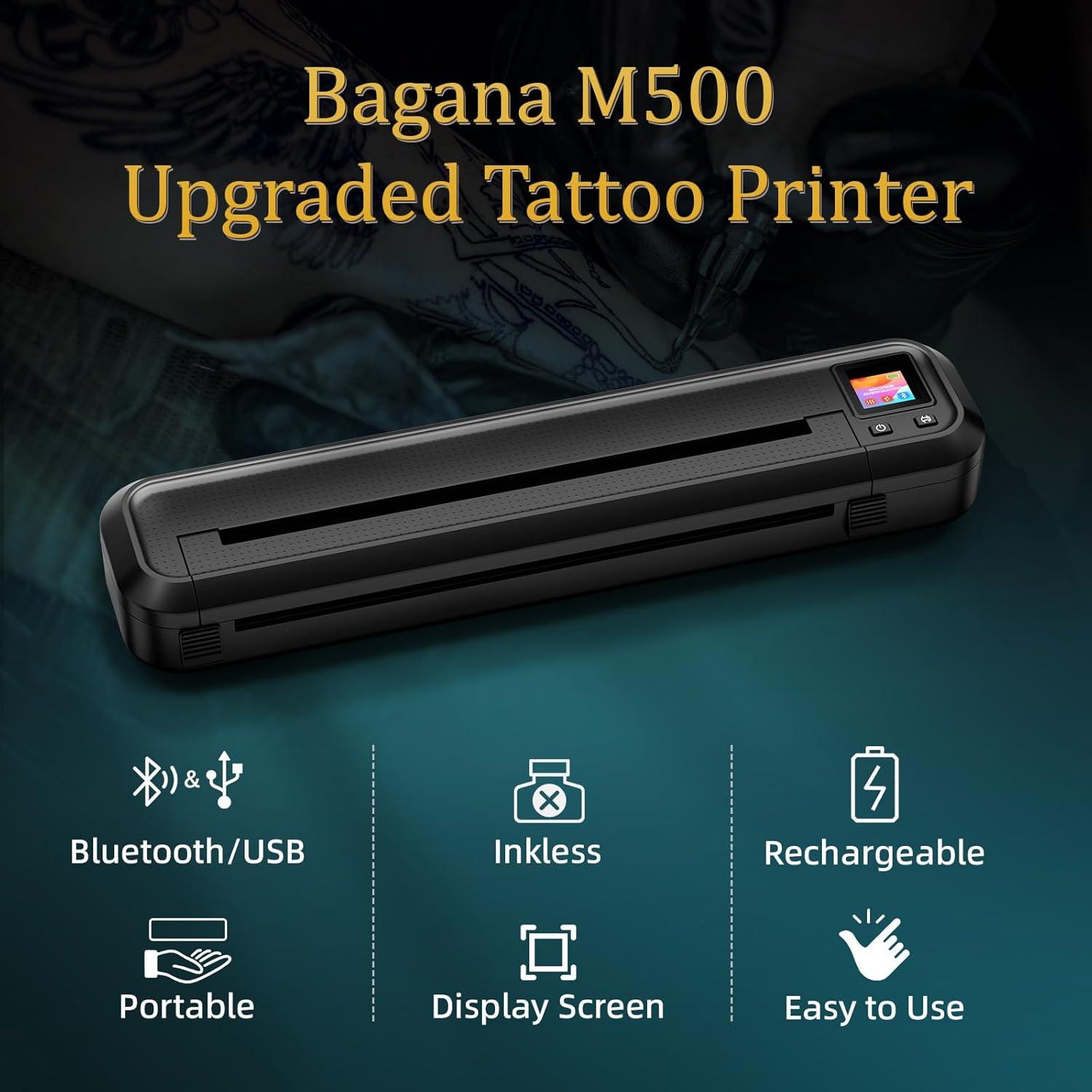Impresora de Plantillas de Tatuaje Bagana M500 Inalámbrica A4