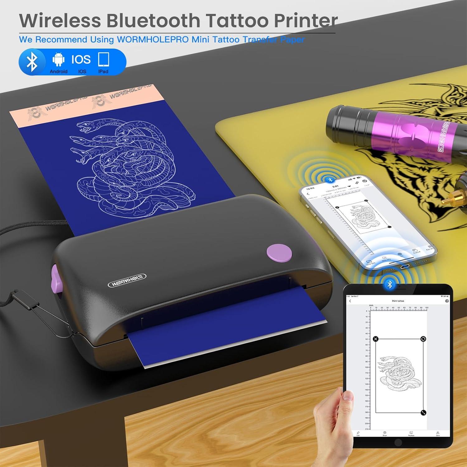 Impresora Térmica de Tatuajes Mini Wormhole MHT-M5 - Bluetooth