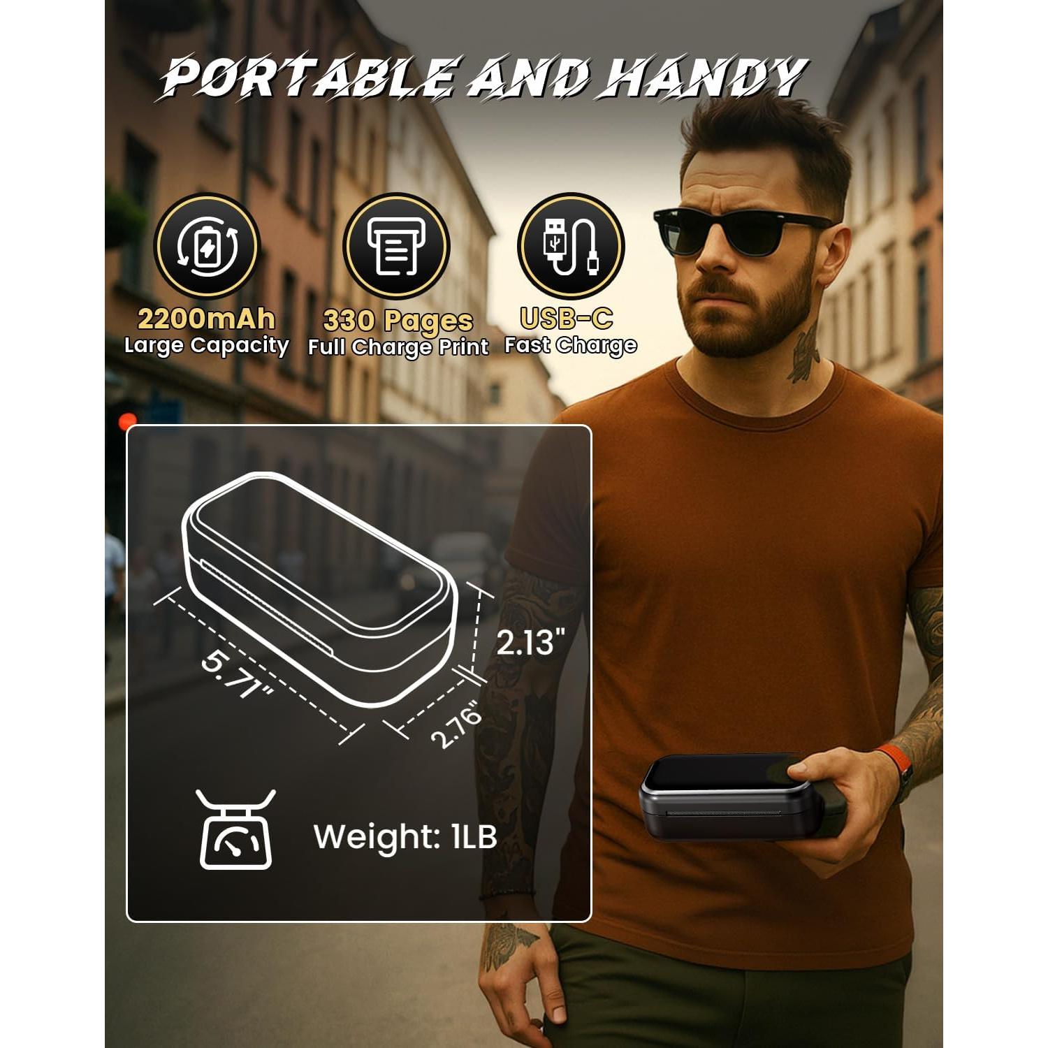 Impresora de Plantillas de Tatuaje Memoqueen TP31 Mini Bluetooth