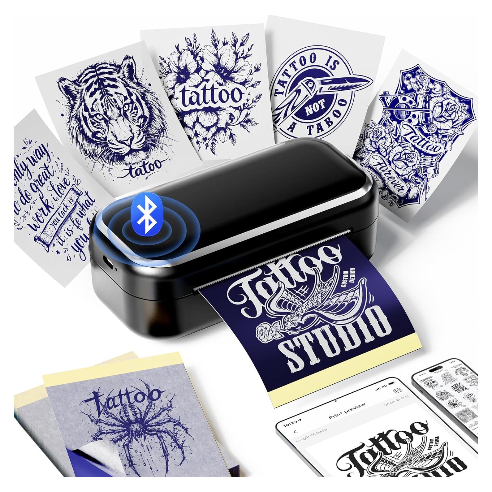 Impresora de Plantillas de Tatuajes Ponek TP31 Bluetooth 30 Hojas