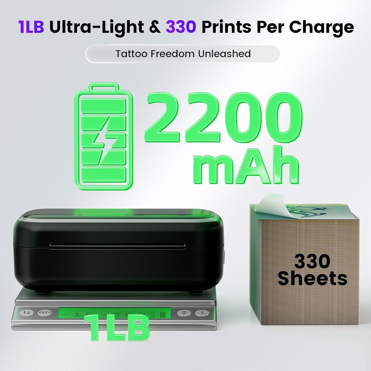 Impresora de Plantillas de Tatuajes Ponek TP31 Bluetooth 30 Hojas