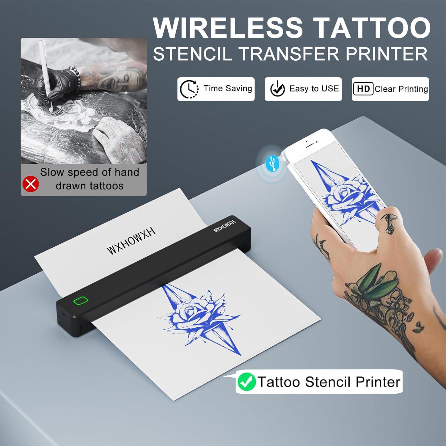 Impresora Térmica Portátil WXHOWXH para Tatuajes - Inalámbrica