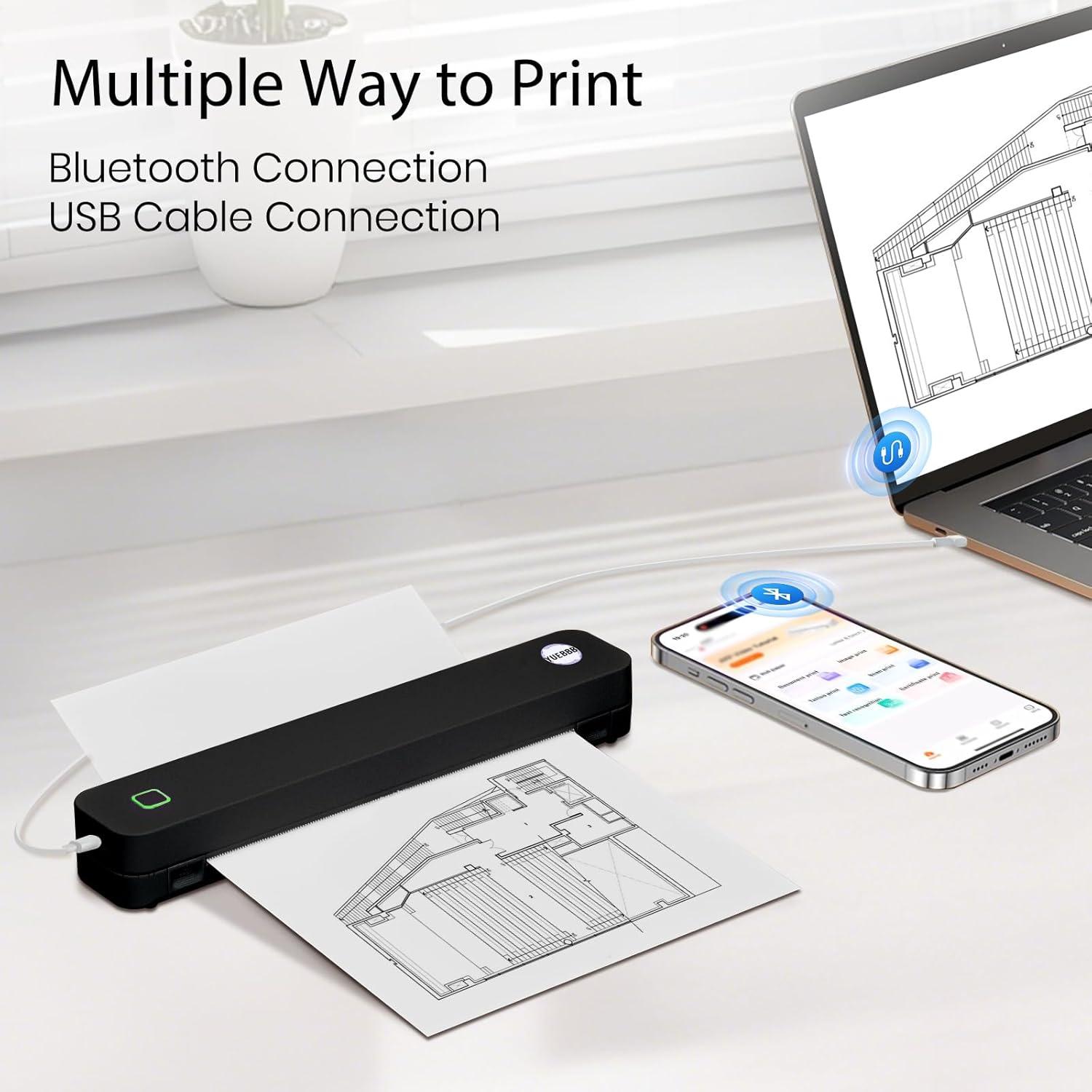 Impresora de Tatuajes Térmica Inalámbrica YUEBBB Negro