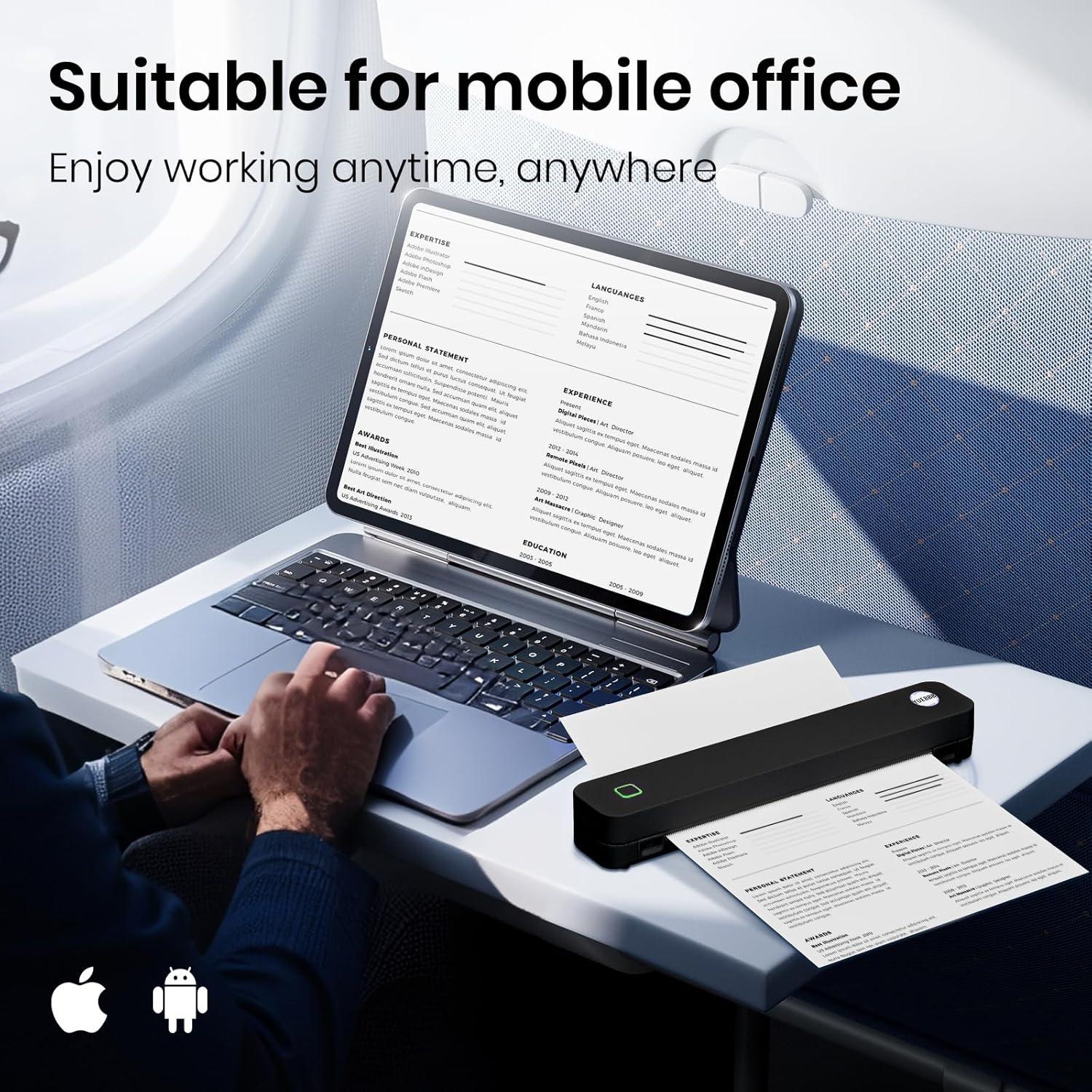 Impresora de Tatuajes Térmica Inalámbrica YUEBBB Negro