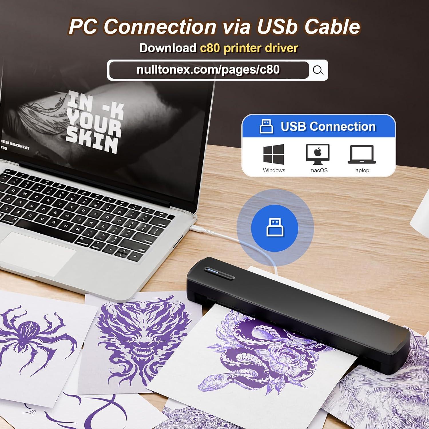 Impresora Térmica Portátil NULLTONEX C80 Bluetooth A4 A5