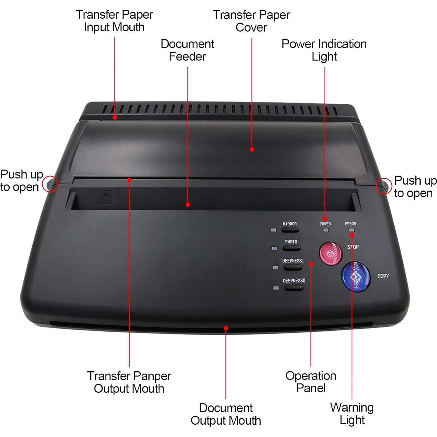 Máquina de Plantillas de Transferencia Autdor TA - Impresora Térmica Portátil con 30 Hojas