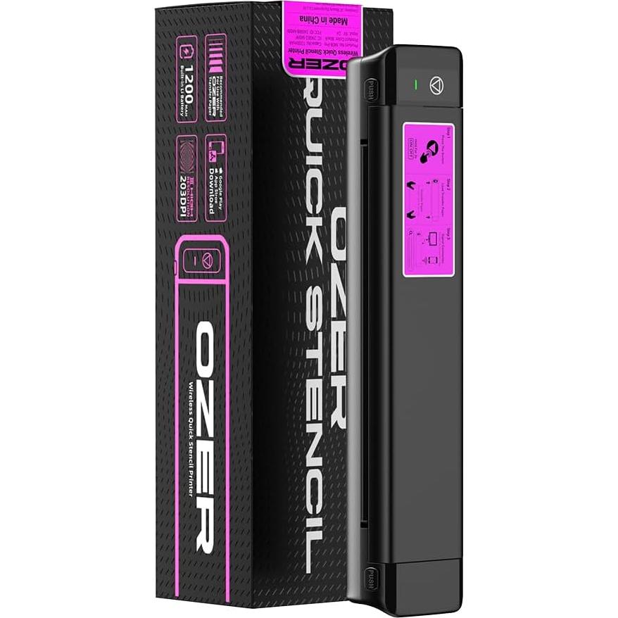 OZER M08Pro Wireless Tattoo Transfer Stencil Printer - Inkless Transfer Thermal Copier Machine Compact Printer, Quick Stencil Compatible with Smartphone & Laptop