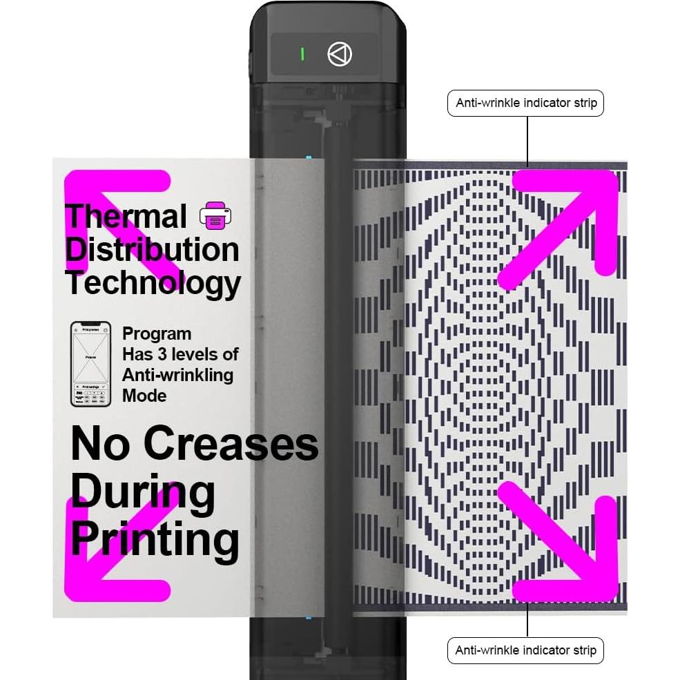 OZER M08Pro Wireless Tattoo Transfer Stencil Printer - Inkless Transfer Thermal Copier Machine Compact Printer, Quick Stencil Compatible with Smartphone & Laptop