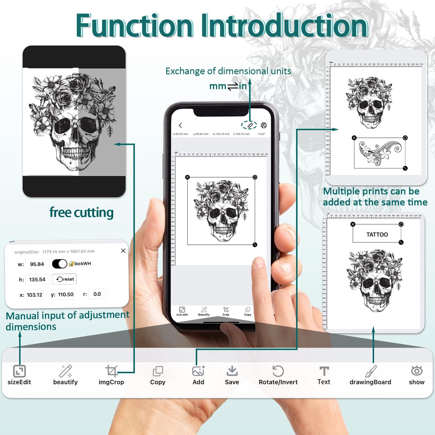 Impresora de Tatuajes Inalámbrica Atelics MHT-P8009 con Estuche