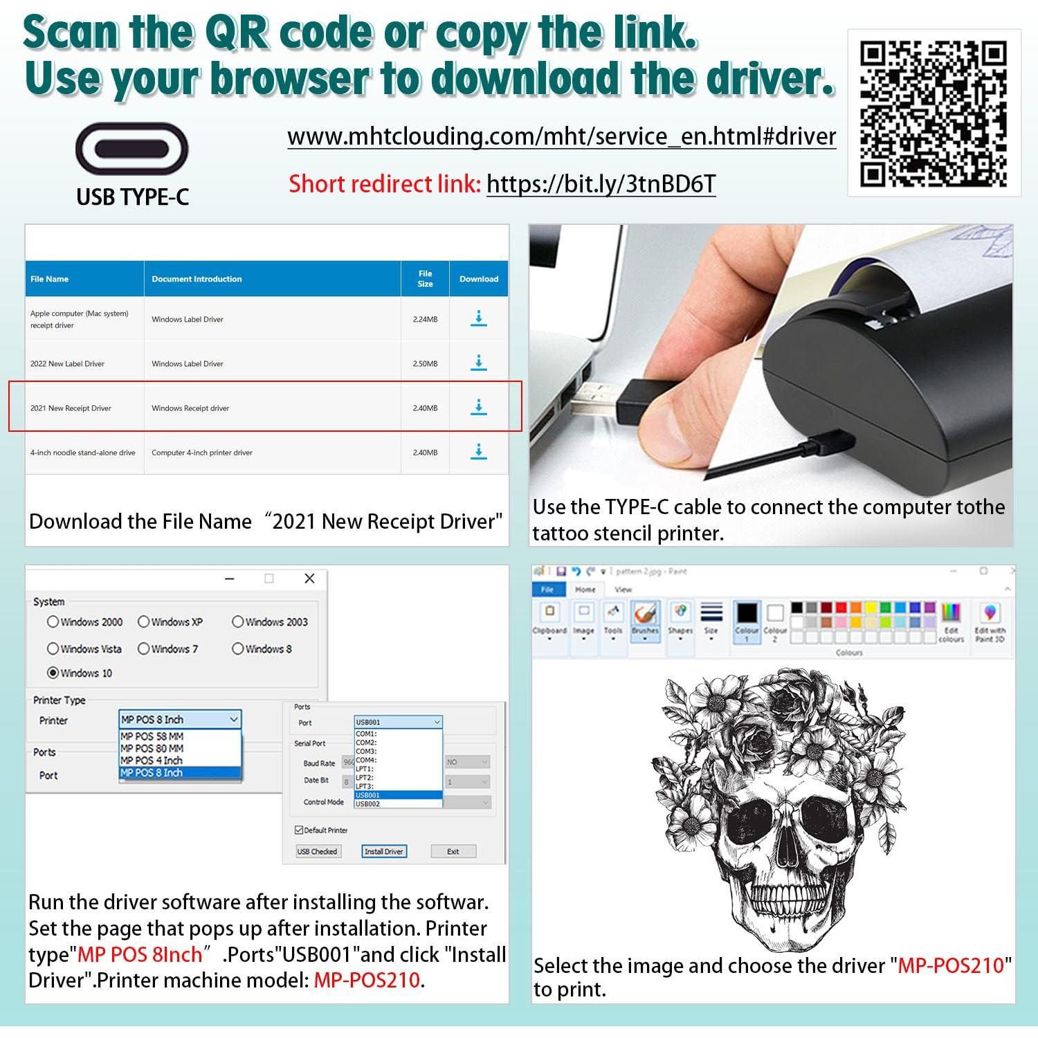 Impresora de Tatuajes Inalámbrica Atelics MHT-P8009 con Estuche