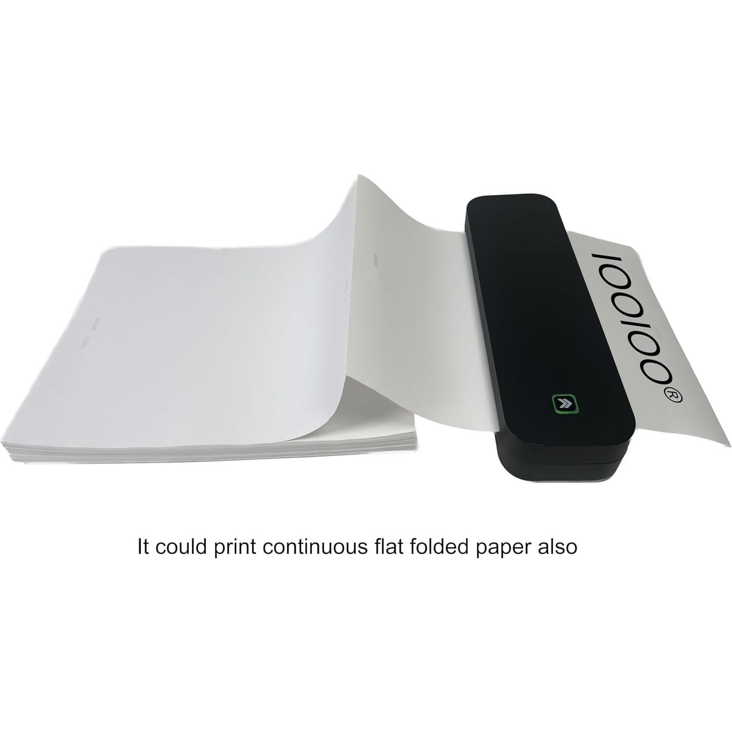 IOOIOO D210 Portable Printer, Wireless Inkless Bluetooth Thermal Printer for Tattoo Stencil Transfer Paper, for 8.5 x 11 Letter, A4 Rolled & Folded Thermal Paper (Black, Without Carrying Case)