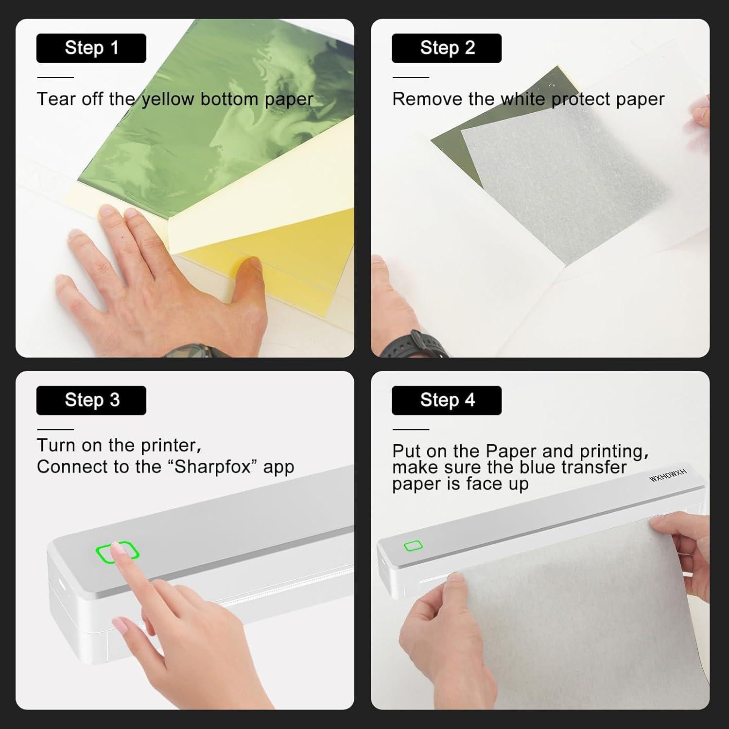 Impresora de Tatuajes WXHOWXH Inalámbrica Portátil 0.90 kg