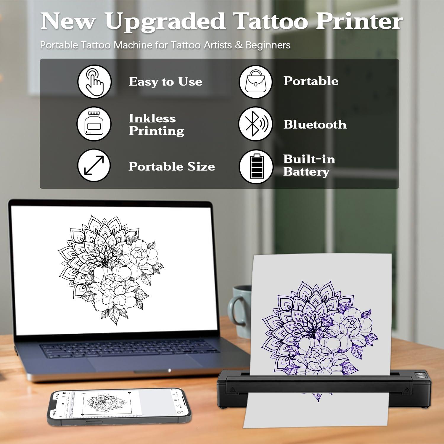 Impresora de Plantillas de Tatuajes Inalámbrica Sacnahe P19