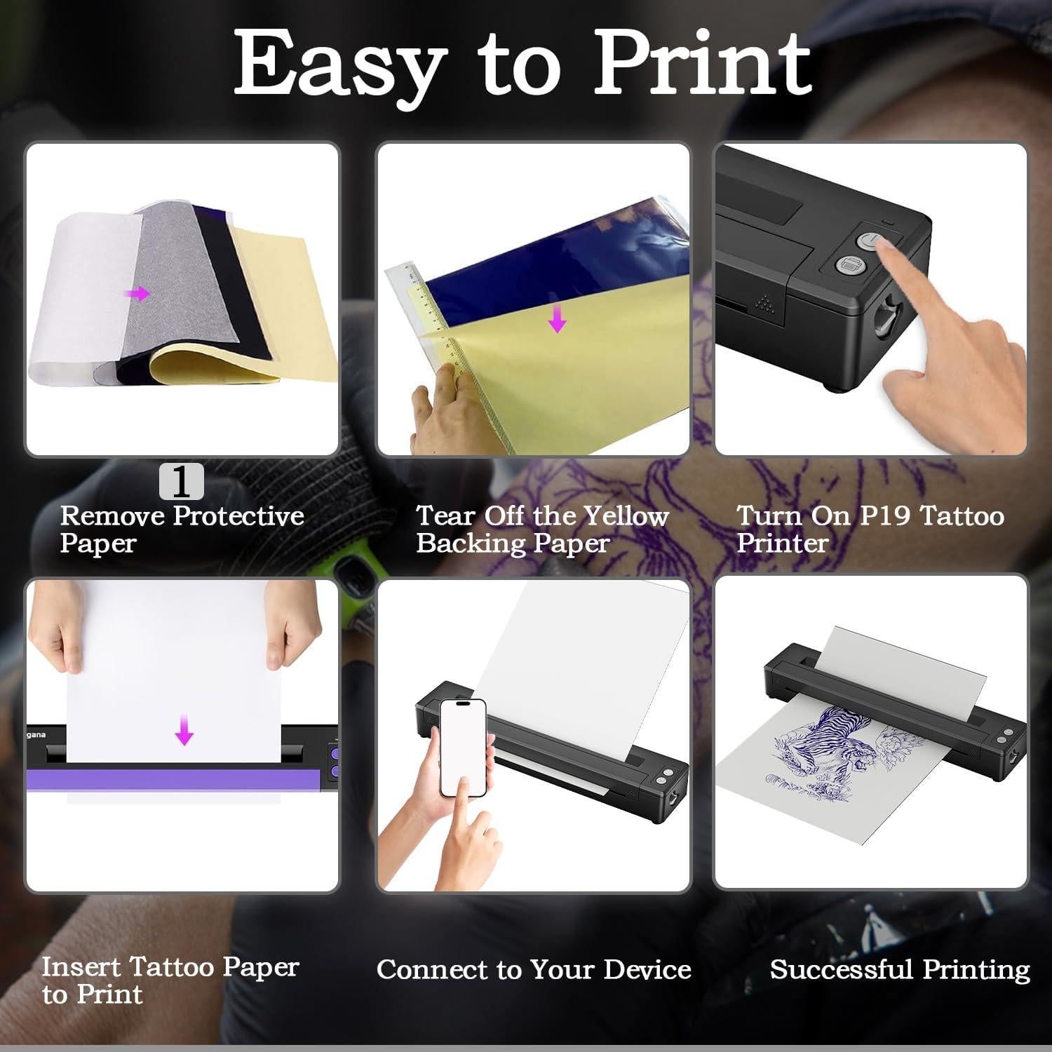 Impresora de Plantillas de Tatuajes Inalámbrica Sacnahe P19