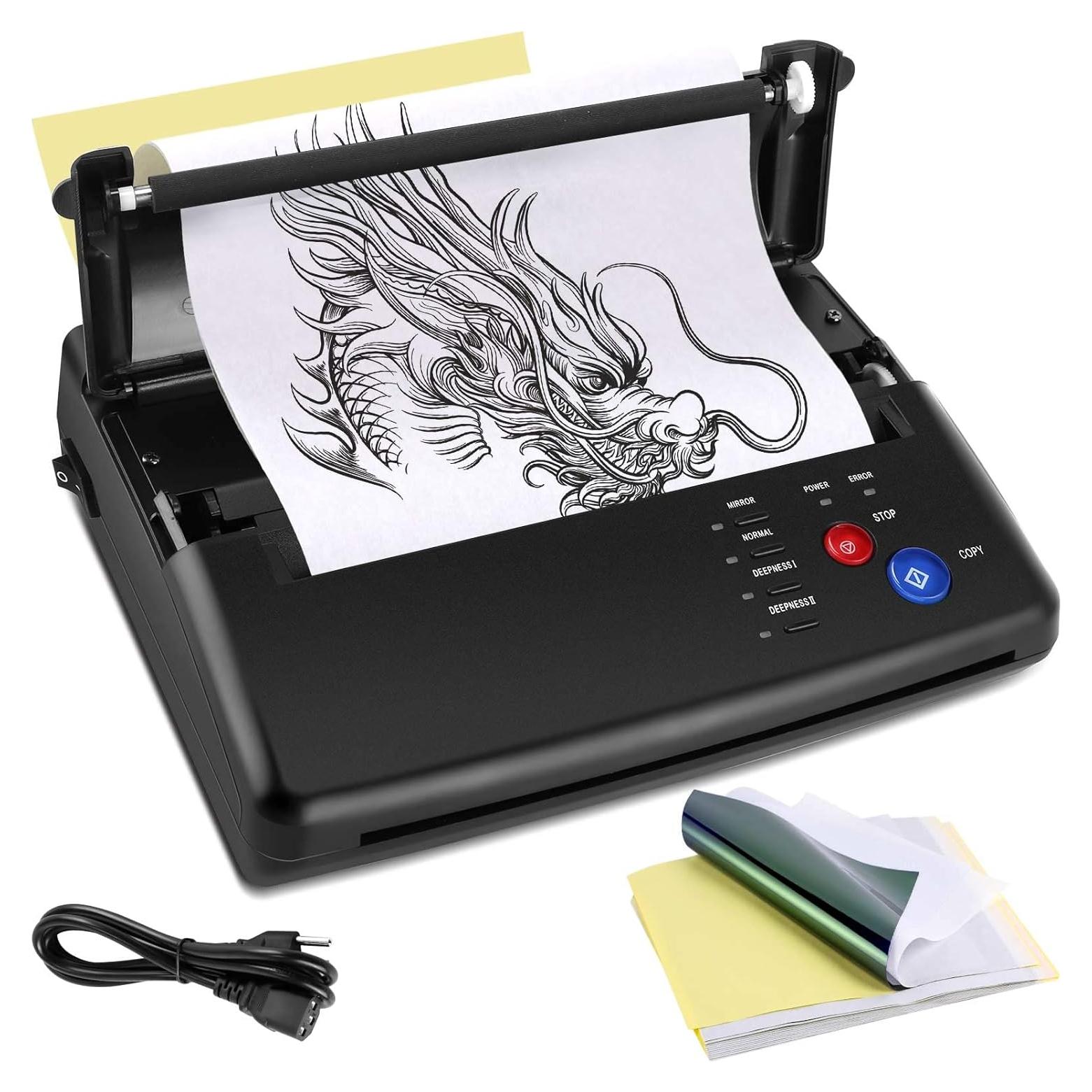 Impresora de Plantillas de Tatuaje PMOTPKOM con 20 Hojas