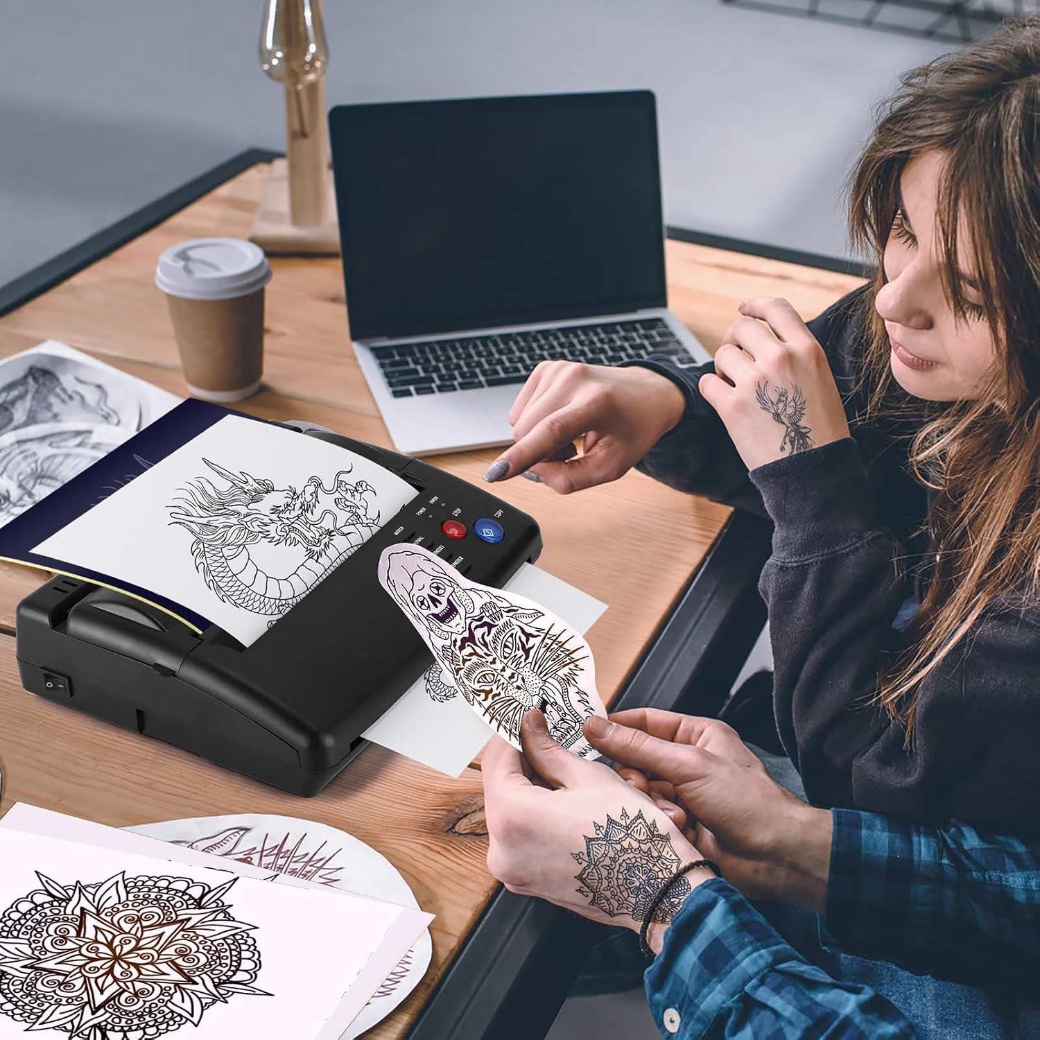 Impresora de Plantillas de Tatuaje PMOTPKOM con 20 Hojas
