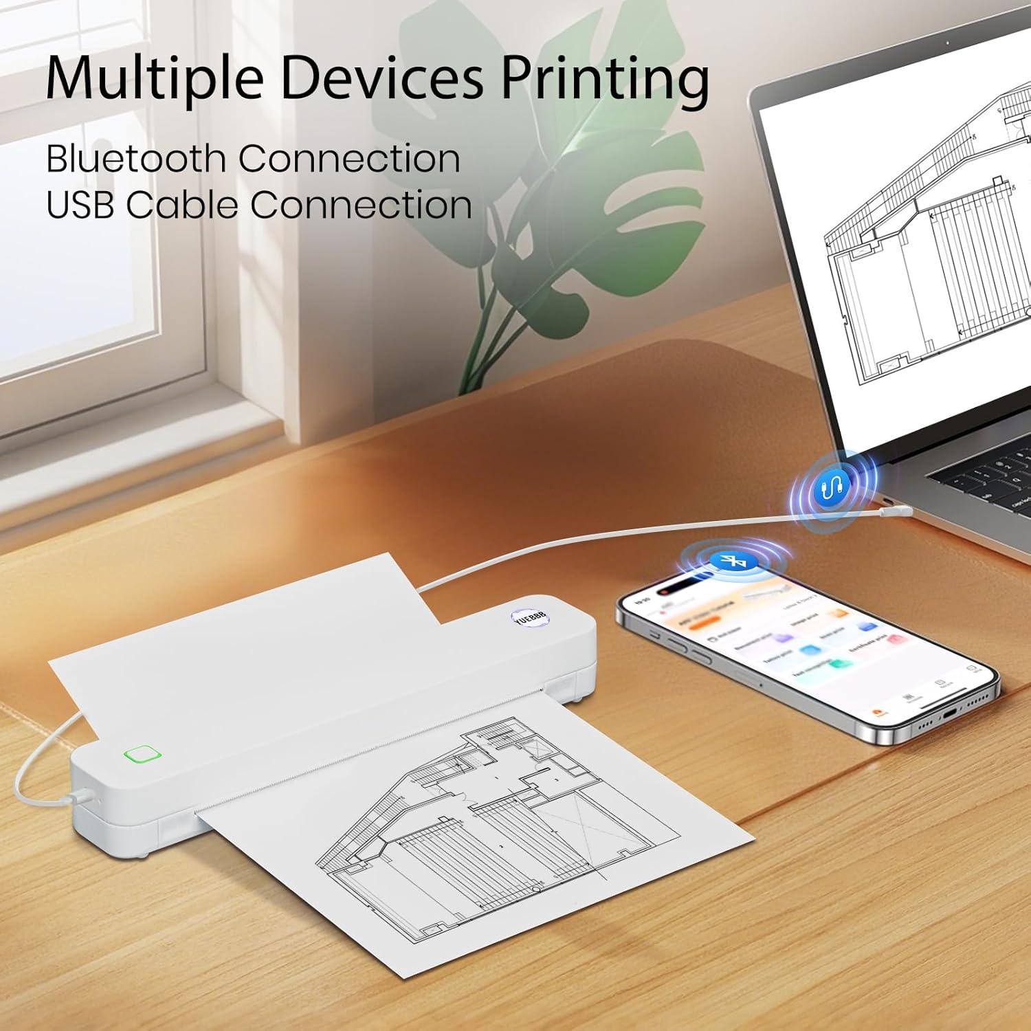 Impresora Térmica de Tatuajes YUEBBB C80S Inalámbrica Bluetooth