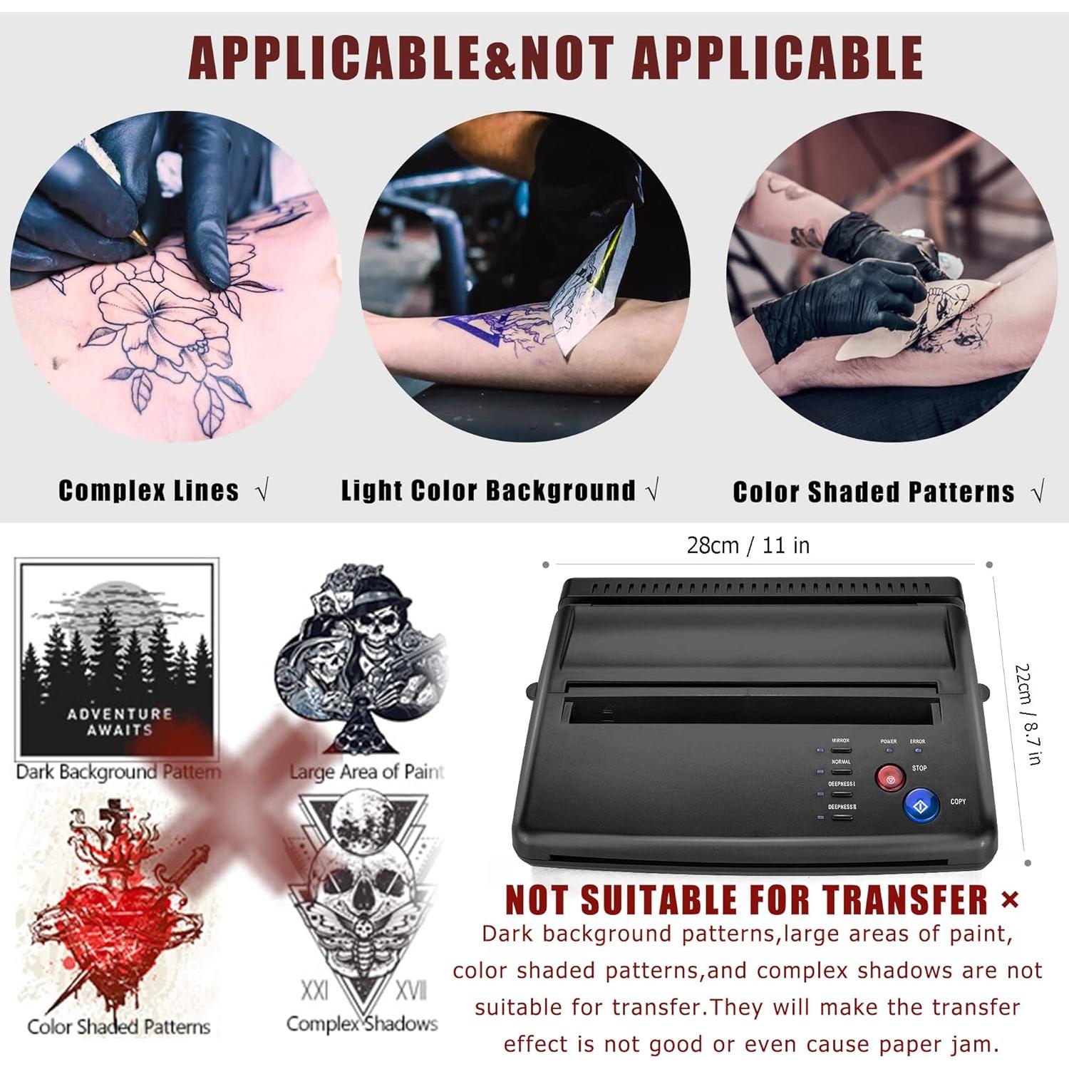 Máquina de Plantillas de Transferencia de Tatuajes CORIEOSD con 20 Papeles