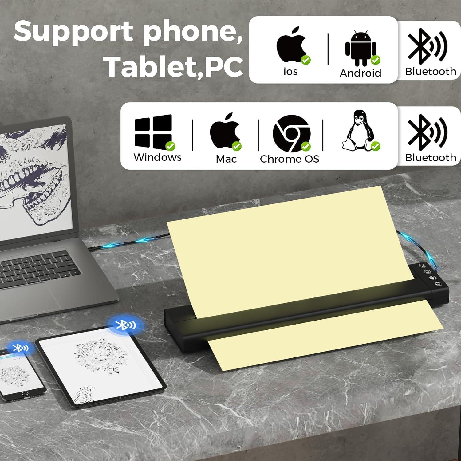 Impresora de Plantillas de Tatuajes ITEFDTUTNE Inalámbrica Bluetooth