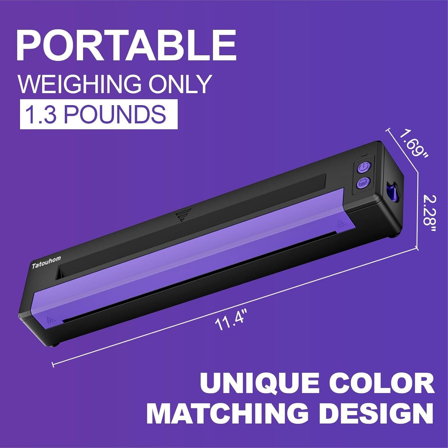 Tattoo Stencil Printer, Bluetooth Stencil Printer for Tattooing, Wireless Thermal Tattoo Machine, Compatible with Phone, Tablet & PC, for Tattoo Artists & Beginners