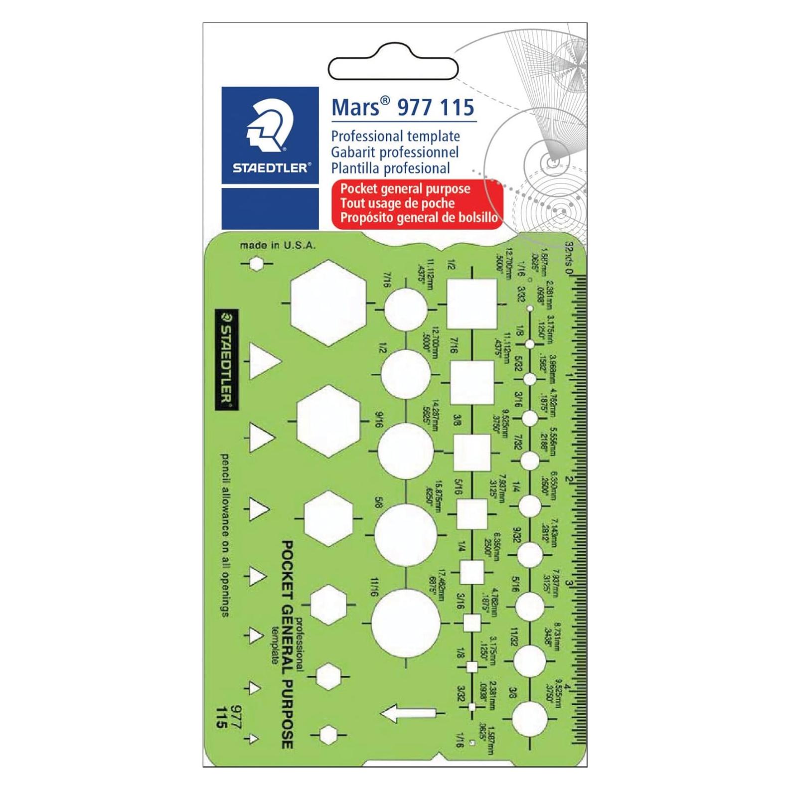 Plantilla de Dibujo Técnico Staedtler 977 115 02 - 13.02x9.21 cm