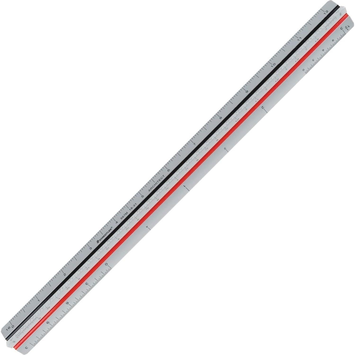 Regla Triangular Profesional STAEDTLER 30.48cm Aluminio 6 Escalas