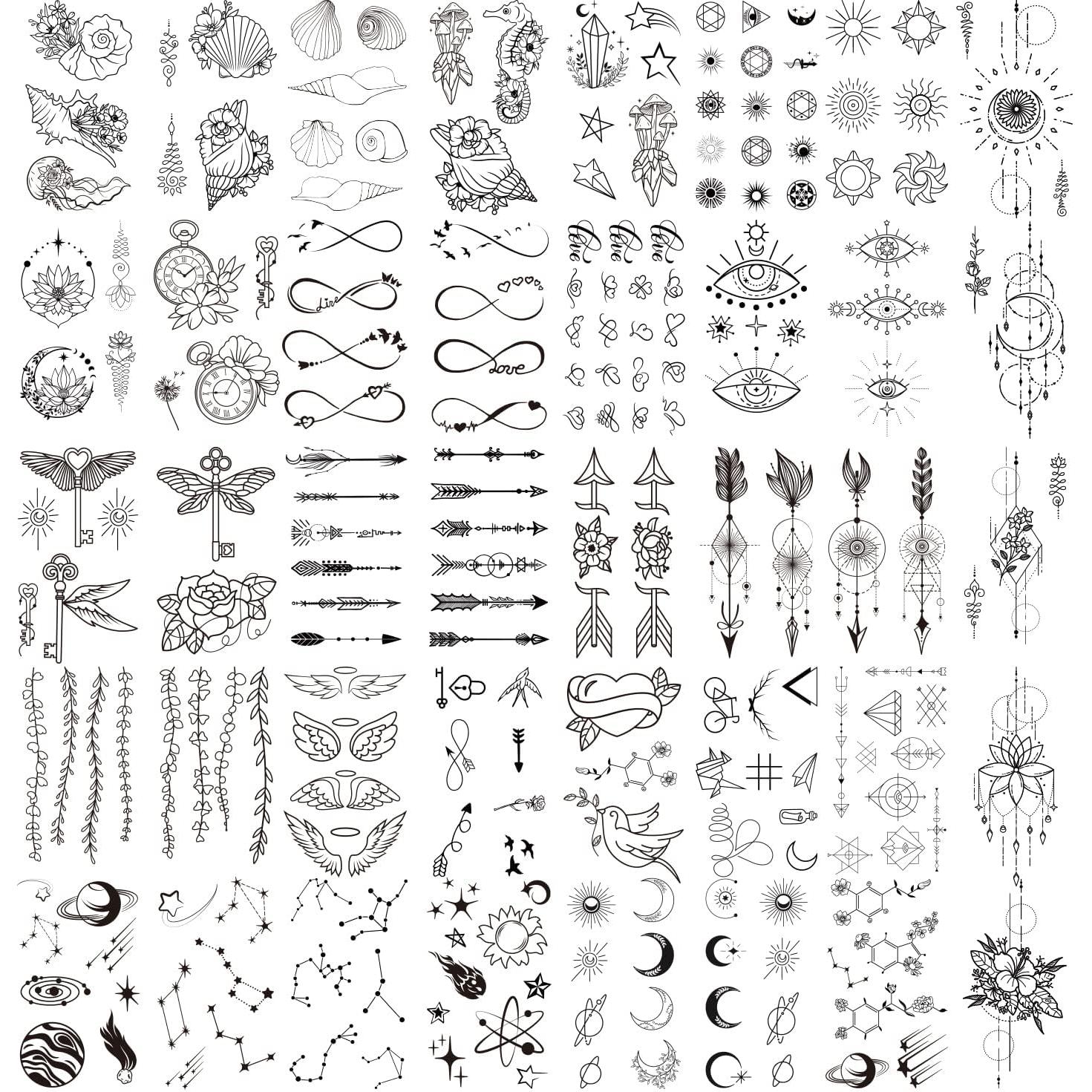 Cerlaza Tatuajes Temporales 100 Hojas 420 Diseños Realistas