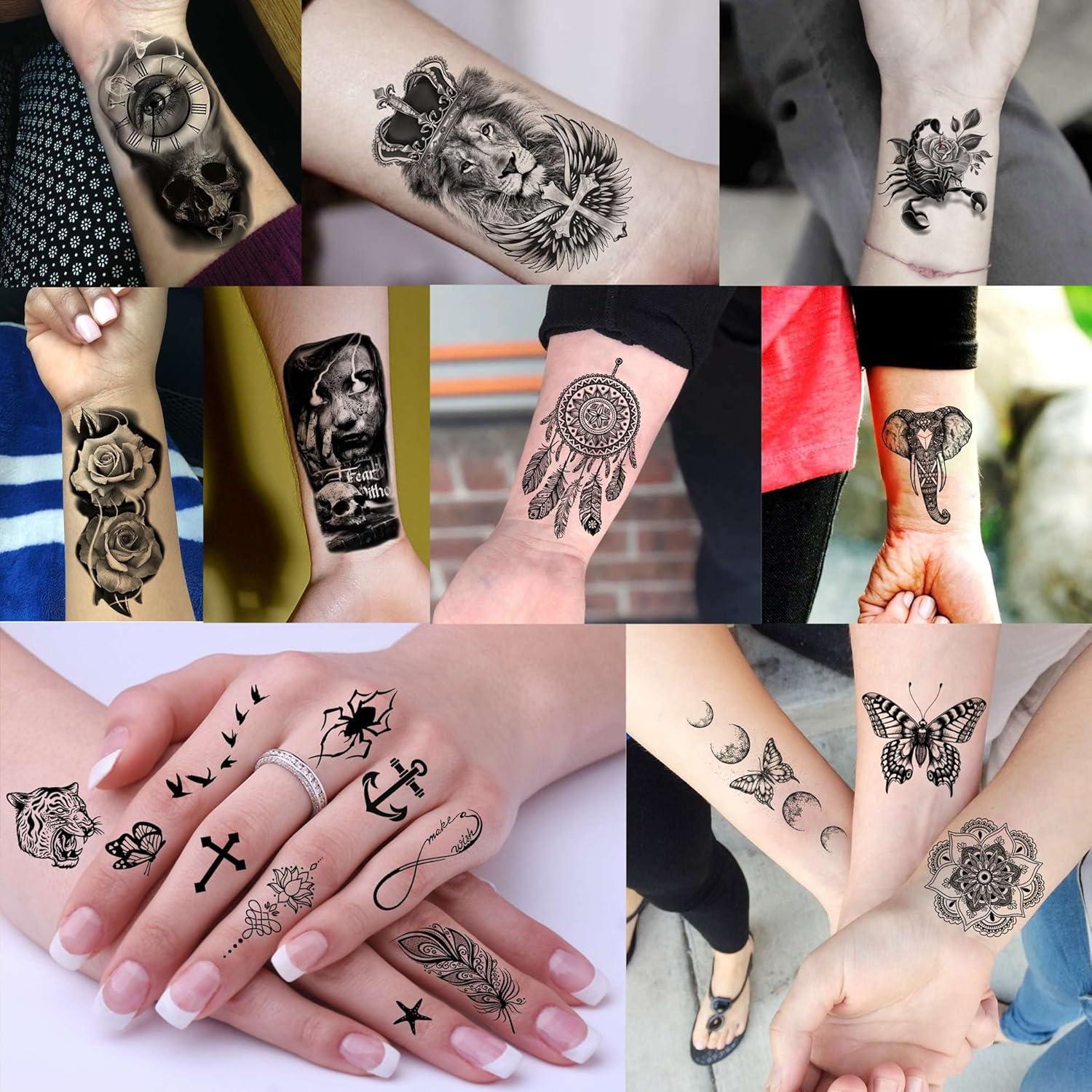 64 Hojas Tatuajes Temporales Bilizar Flores y Animales 3D