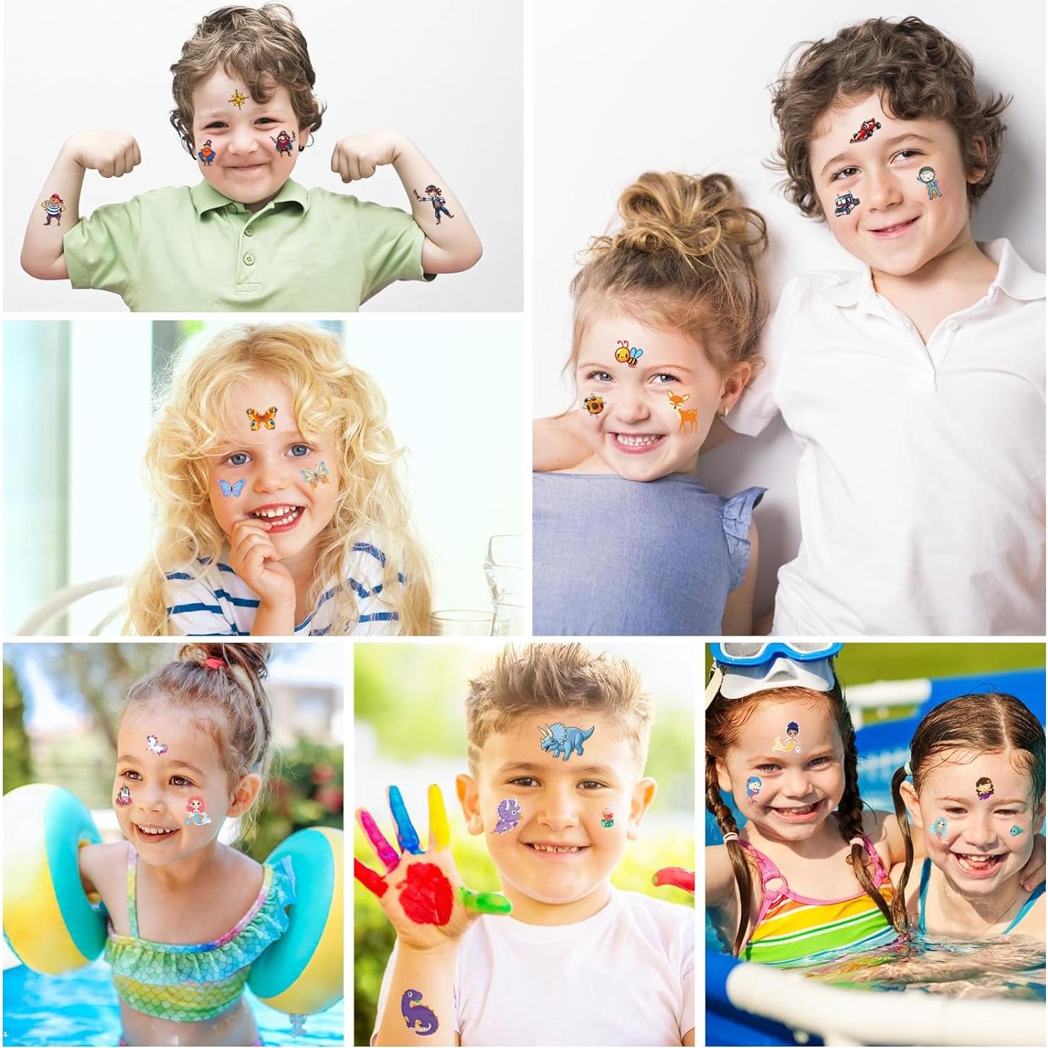 Set de 300+ Tatuajes Temporales para Niños Habett - Animales, Espacio, Dinosaurios