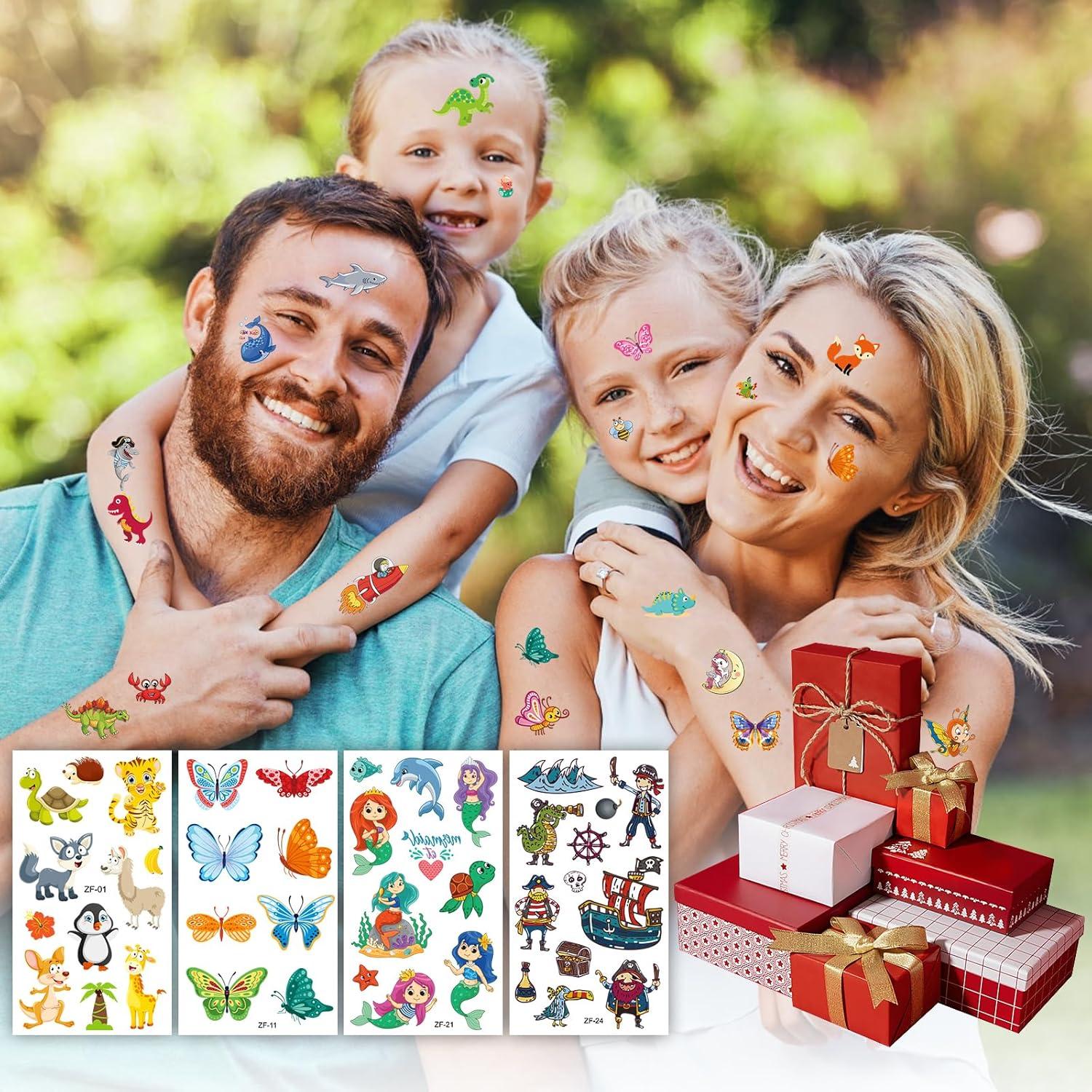 Set de 300+ Tatuajes Temporales para Niños Habett - Animales, Espacio, Dinosaurios