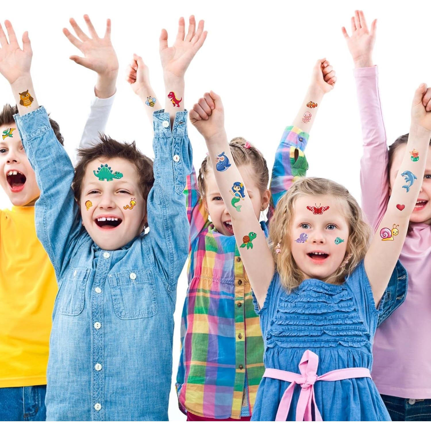 Set de 300+ Tatuajes Temporales para Niños Habett - Animales, Espacio, Dinosaurios