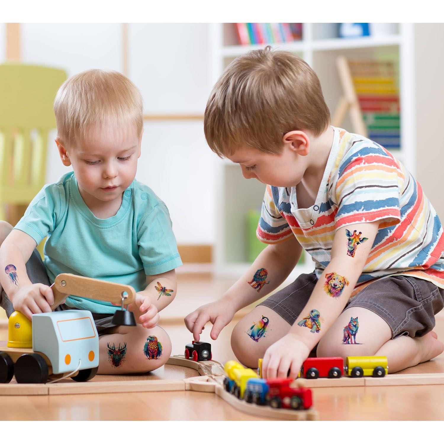 Tatuajes Temporales de Animales Acuarelados UVUXO - 60 Estilos