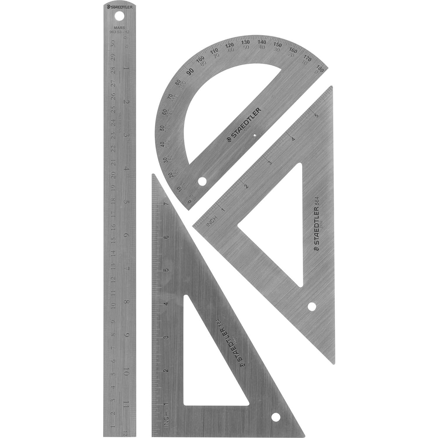Juego de Matemáticas STAEDTLER - Acero Inoxidable, 30 cm