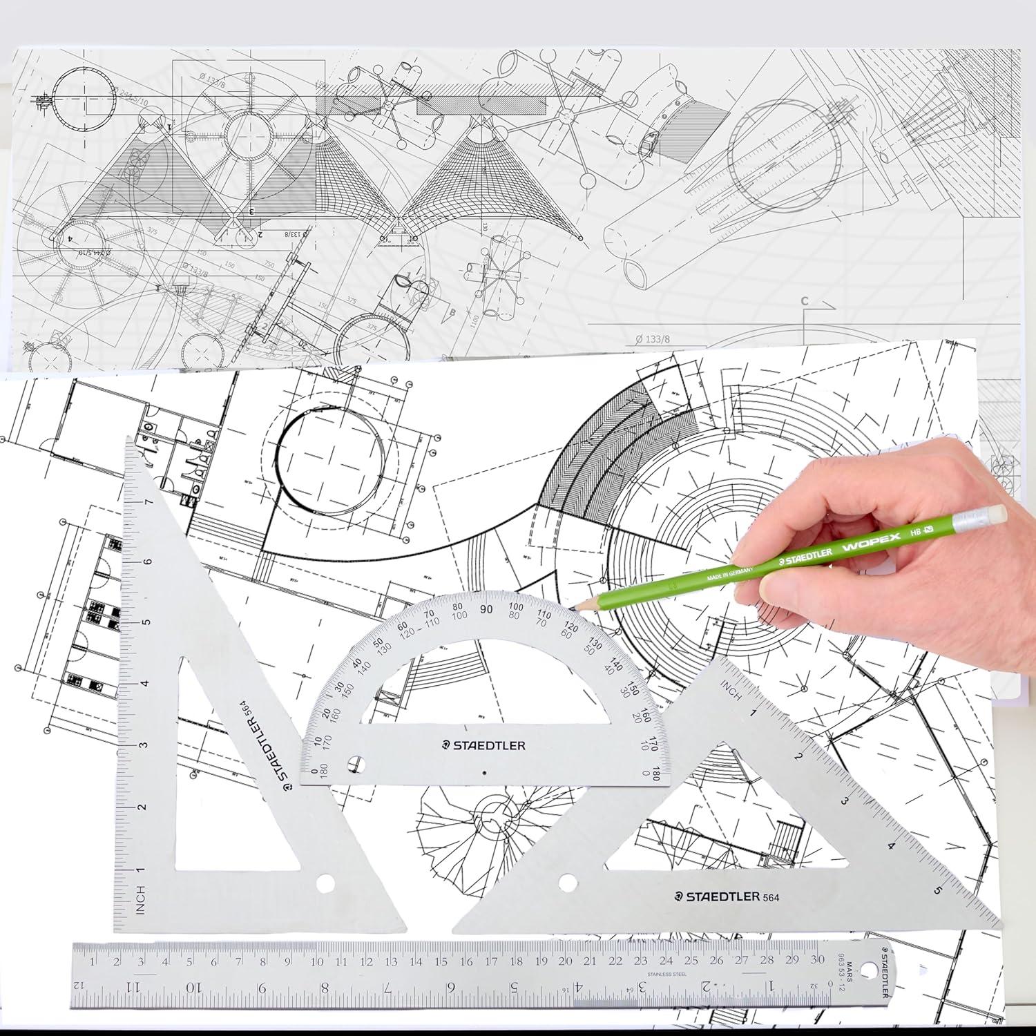 Juego de Matemáticas STAEDTLER - Acero Inoxidable, 30 cm