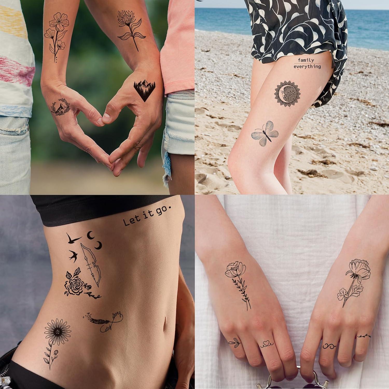 100 Hojas Tatuajes Temporales Realistas JEEFONNA 240+ Pcs