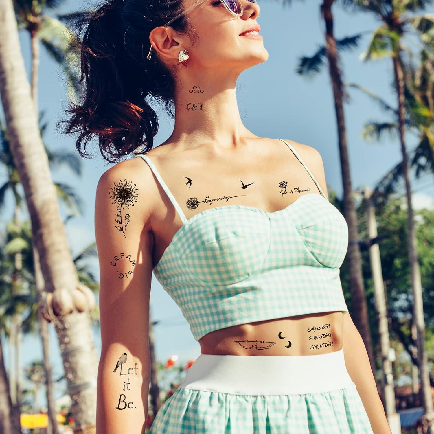 100 Hojas Tatuajes Temporales Realistas JEEFONNA 240+ Pcs