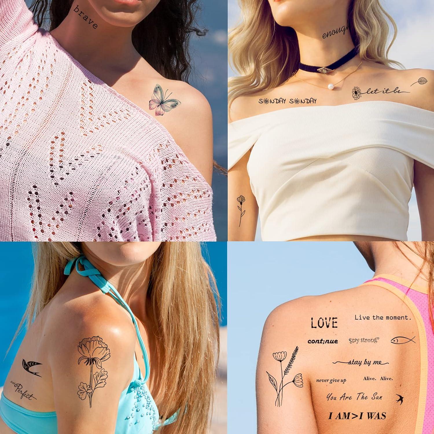 100 Hojas Tatuajes Temporales Realistas JEEFONNA 240+ Pcs