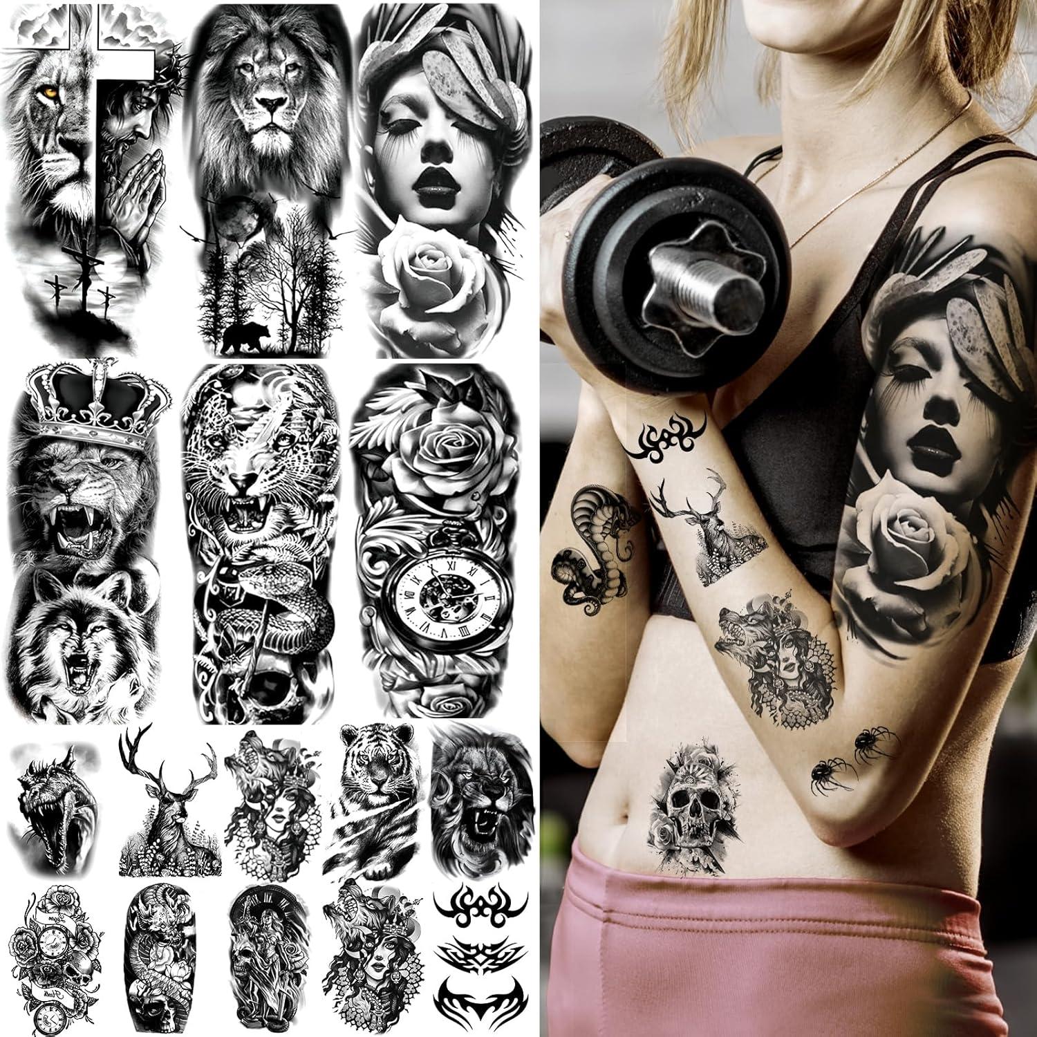 72 Hojas Tatuajes Temporales JEEFONNA 3D para Adultos