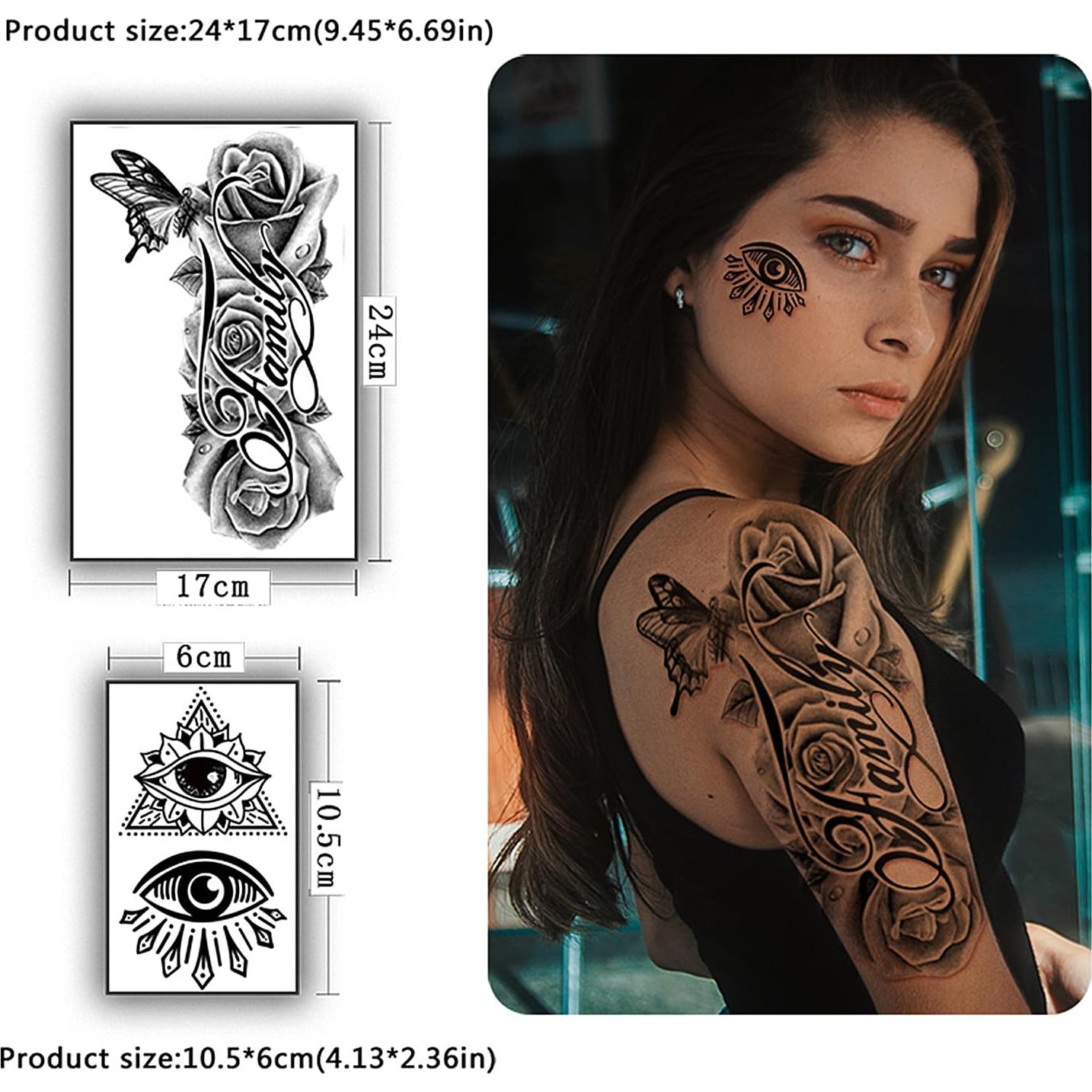 Calcomanías de Tatuajes Temporales Yazhiji - 36 Hojas, 3D
